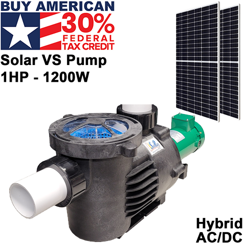 SunRay 1HP Hybrid AC/DC Solar Pool Pump